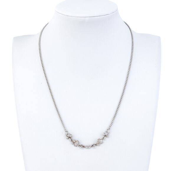 Unbranded Jewelry - Vintage Sterling Silver 925 Beaded Crabs And Heart Accent Chain Necklace 16"